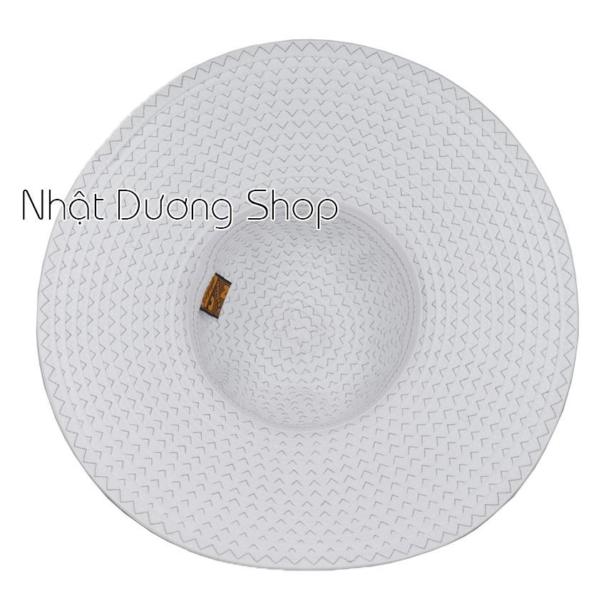 Nón bo nữ vành rộng 11 cm, vòng đầu 56 cm, hoa 6 cánh - chất liệu vải cói đẹp thích hợp cho chị em phụ nữ