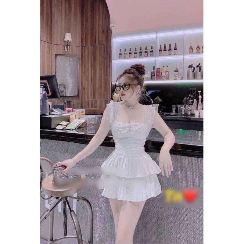 Áo 2 dây bản to bèo khoá sau lưng