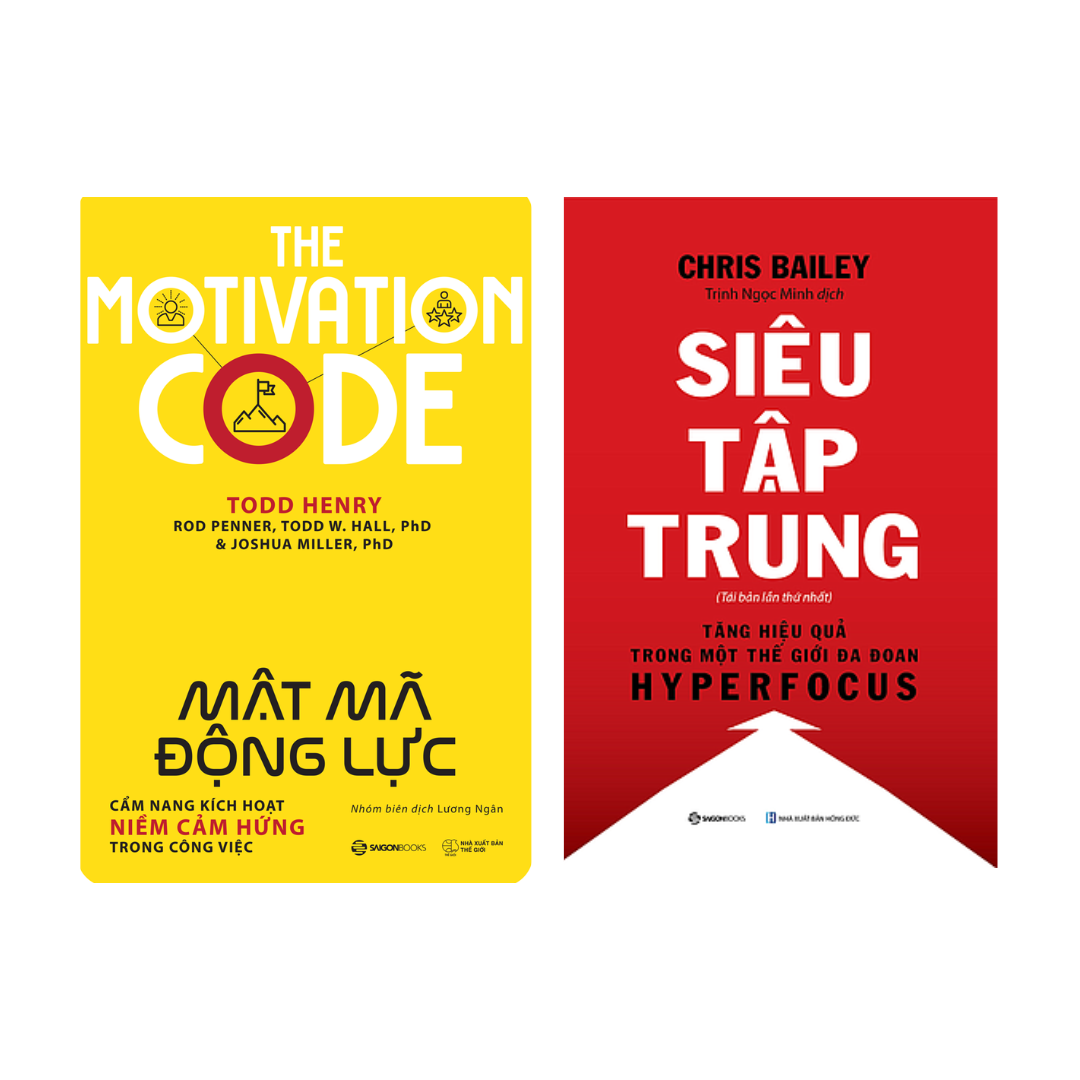 Combo 2 cuốn sách rèn luyện tự thân: Siêu tập trung + Mật Mã Động Lực
