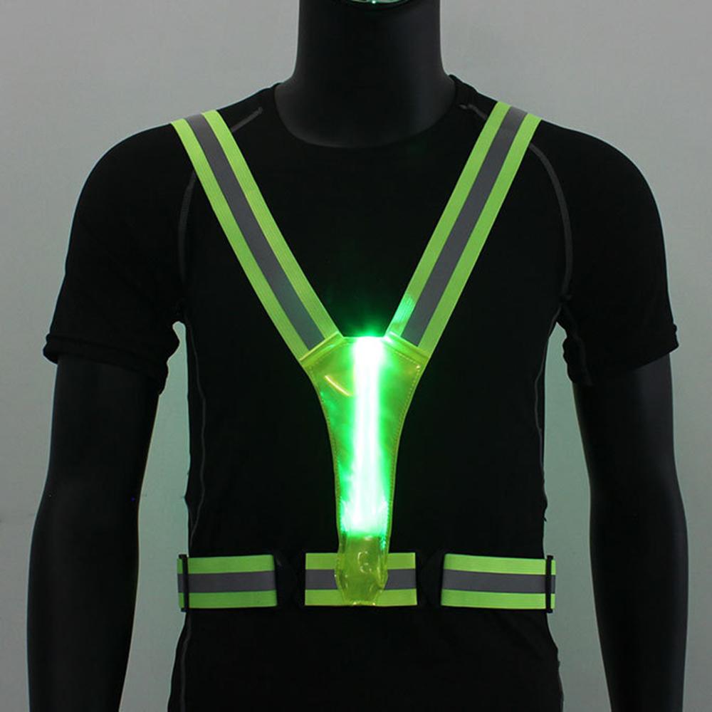 LED Reflective Vest USB Rechargeable LED Light Up Vest High Visibility Adjustable Running Vest Safety Night Running Gear