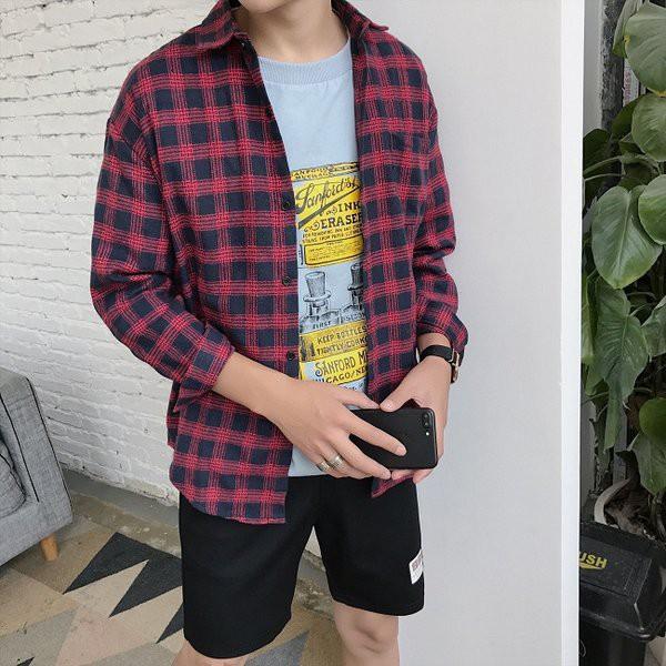 Áo Sơ Mi Caro Hàn Quốc Nam Nữ ASM3018C