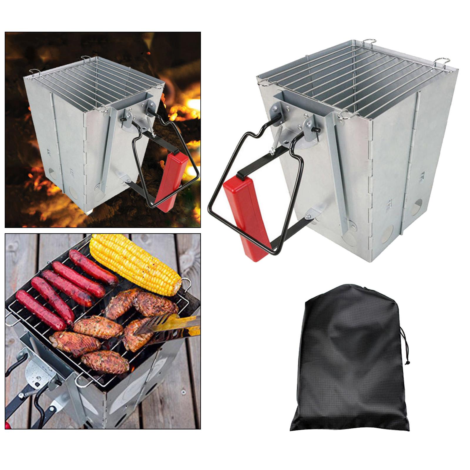 BBQ Charcoal Chimney Starter Camping Quick Grill Lighter Compact Foldable