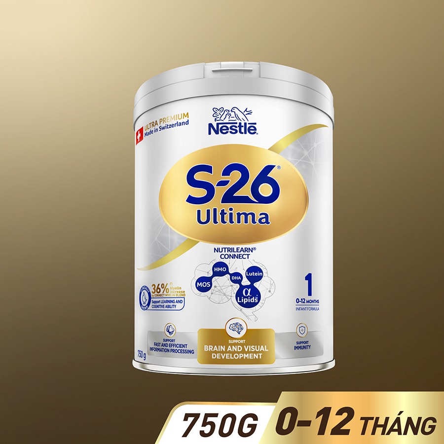 Sữa bột công thức S-26 ULTIMA 1 750G với hợp chất NUTRILEARN CONNECT cho bé 0 - 12 tháng tuổi