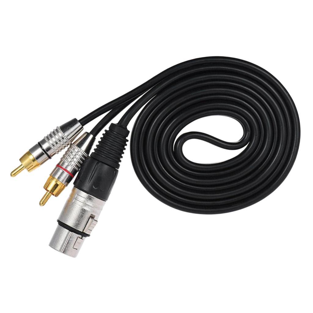 RCA Male to XLR Female Speaker Cable Y-Splitter Connector Adapter .0.0.3m