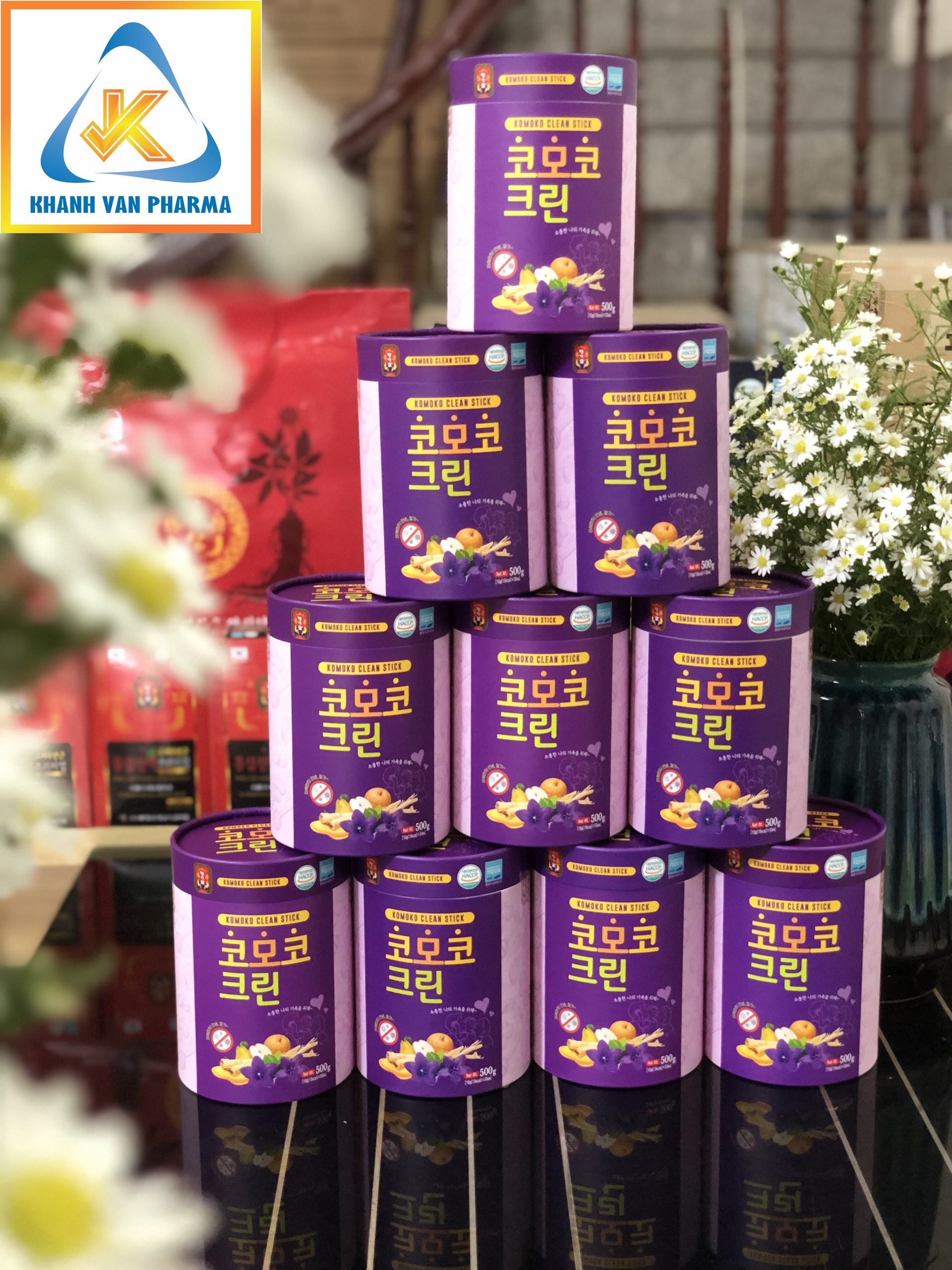 Nước Hồng Sâm Cát Cánh Komoko Hàn Quốc - Komoko Clean Stick - MYEONG KI SAM - Bảo vệ đường hô hấp - Hộp 50 gói x 10g - hàng nội địa, nhập khẩu chính ngạch