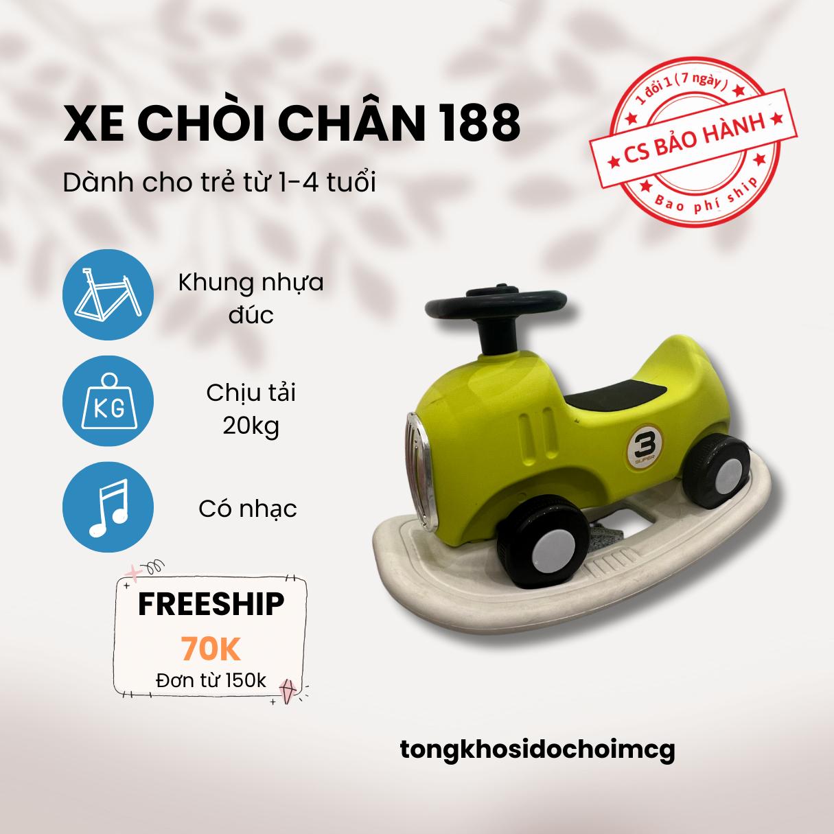 Xe chòi mã 188, 2 trong 1 vừa chòi chân vừa bập bênh,có nhạc