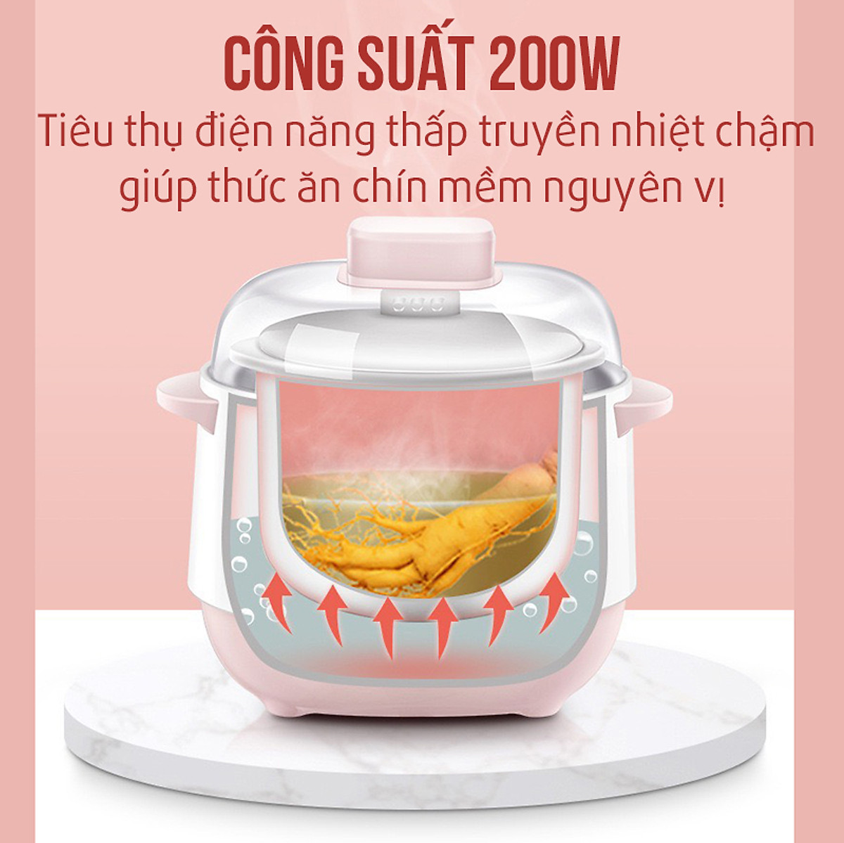 Nồi Hầm Cháo Chậm Cho Bé SEKA GT69 dung tích 2L - Nồi Nấu Cháo, Hấp Cách Thủy, chưng yến.