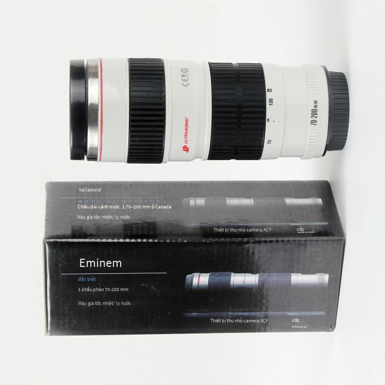 Giao hàng nhanh cốc nhỏ màu trắng thế hệ ống kính máy ảnh 70-200mm cốc cốc du lịch ngoài trời sáng tạo có thể in logo