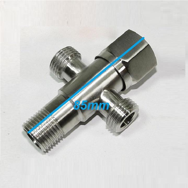 ĐẦU INOX CHIA NƯỚC 1 VÀO 2 RA CÓ VAN KHÓA - 203