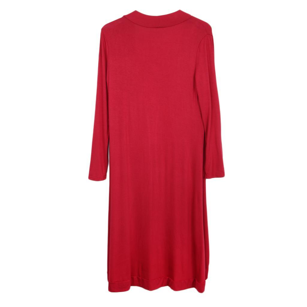 Women's Solid Kimono Cardigan Long Sleeve Loose Knee Length Sweater Blouse