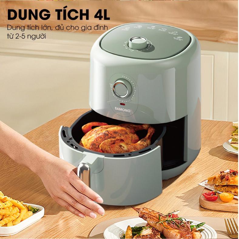 Nồi chiên không dầu SW-AFBE04 dung tích 4L công suất 1400W thiết kế tháo rời lòng nồi chống dính dễ dàng vệ sinh