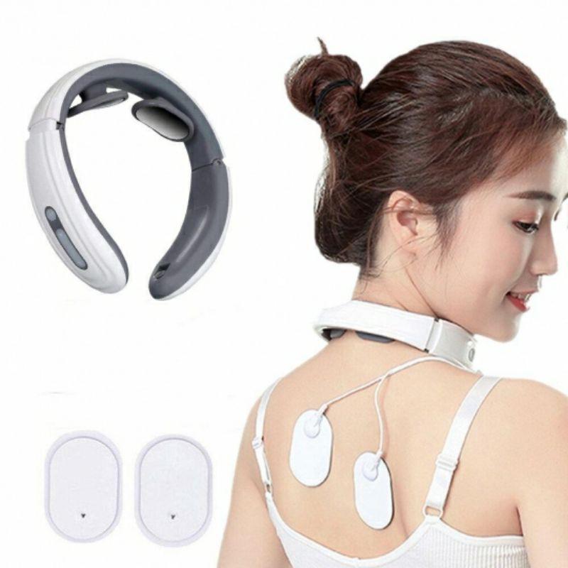 Máy massage cổ vai gáy xung điện 3D - Máy trị liệu rung thư giãn đầu cổ văn phòng tiện lợi