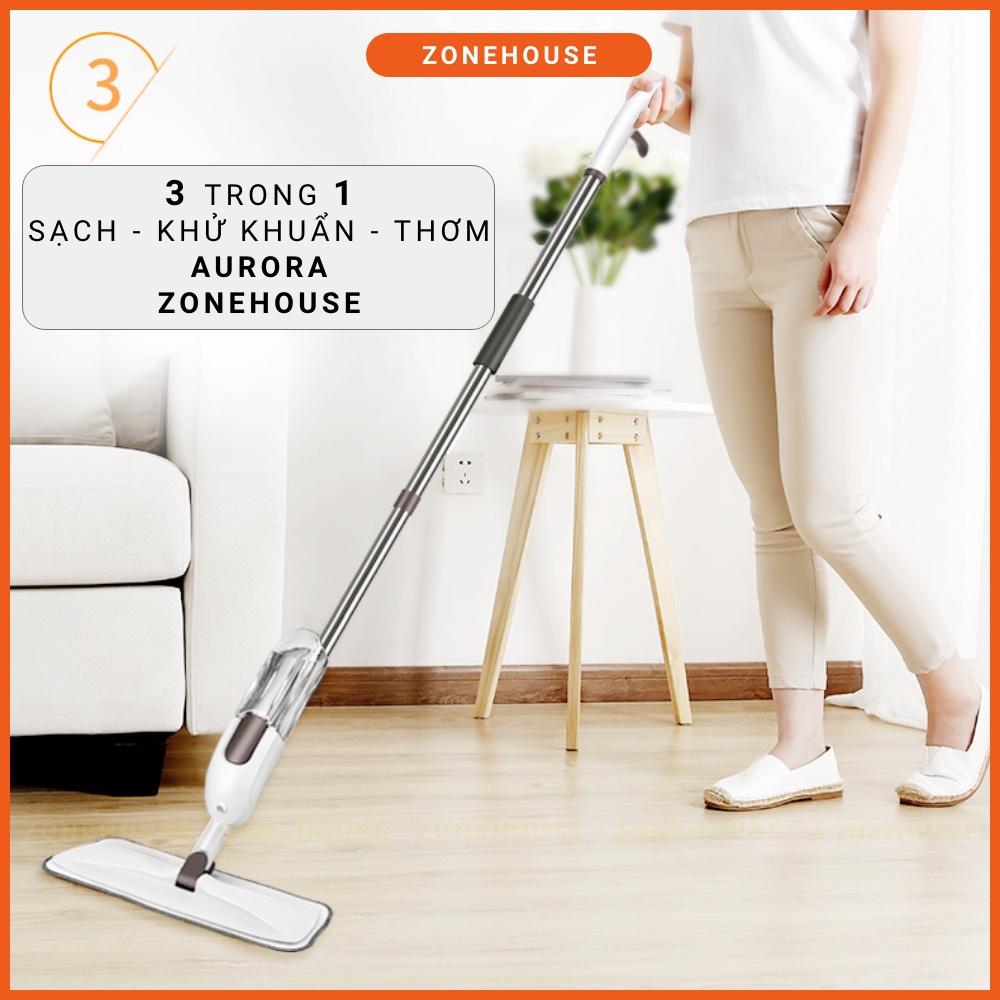 Chổi Lau Nhà Xịt Nước Dạng Đứng Aurora ZoneHouse, Cây Lau Nhà Thông Minh, Cao Cấp, Tiện Lợi ZONESHOP