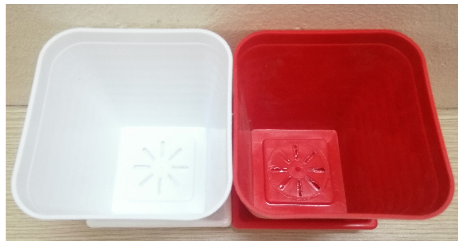 ComBo 10 Chậu Nhựa Trồng Cây Mini Có Đế Đỡ Kích Thước 12x12x12Cm