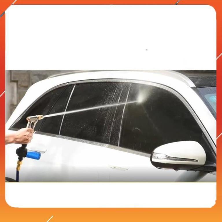 Bộ dây vòi xịt nước rửa xe, tưới cây , tăng áp 3 lần, loại 7m, 10m 206701-3 đầu đồng, cút đồng, + khăn phượt