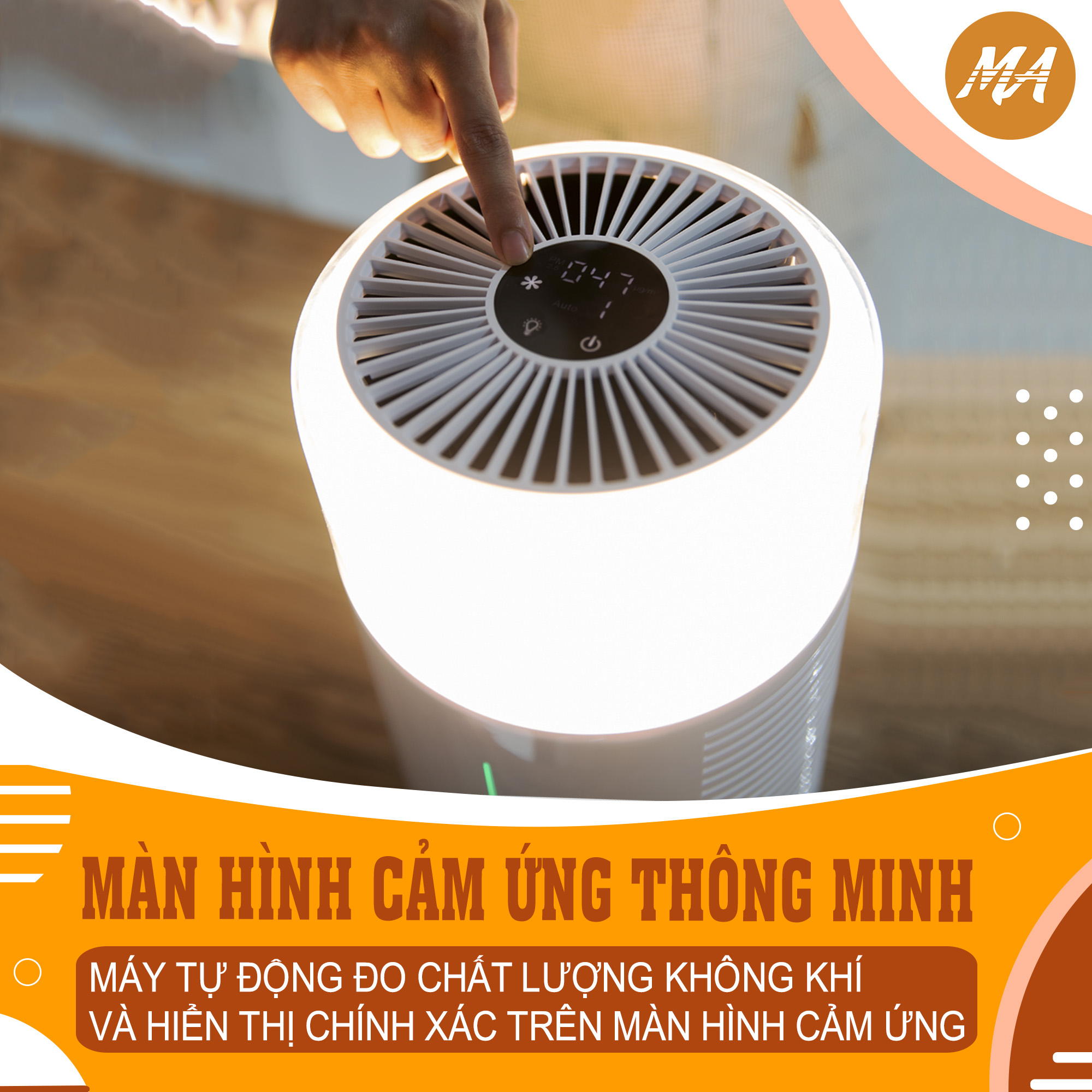 Máy lọc không khí Max Air MA025 lọc 99,97% bụi mịn, khử khuẩn, diệt nấm mốc, hàng chính hãng