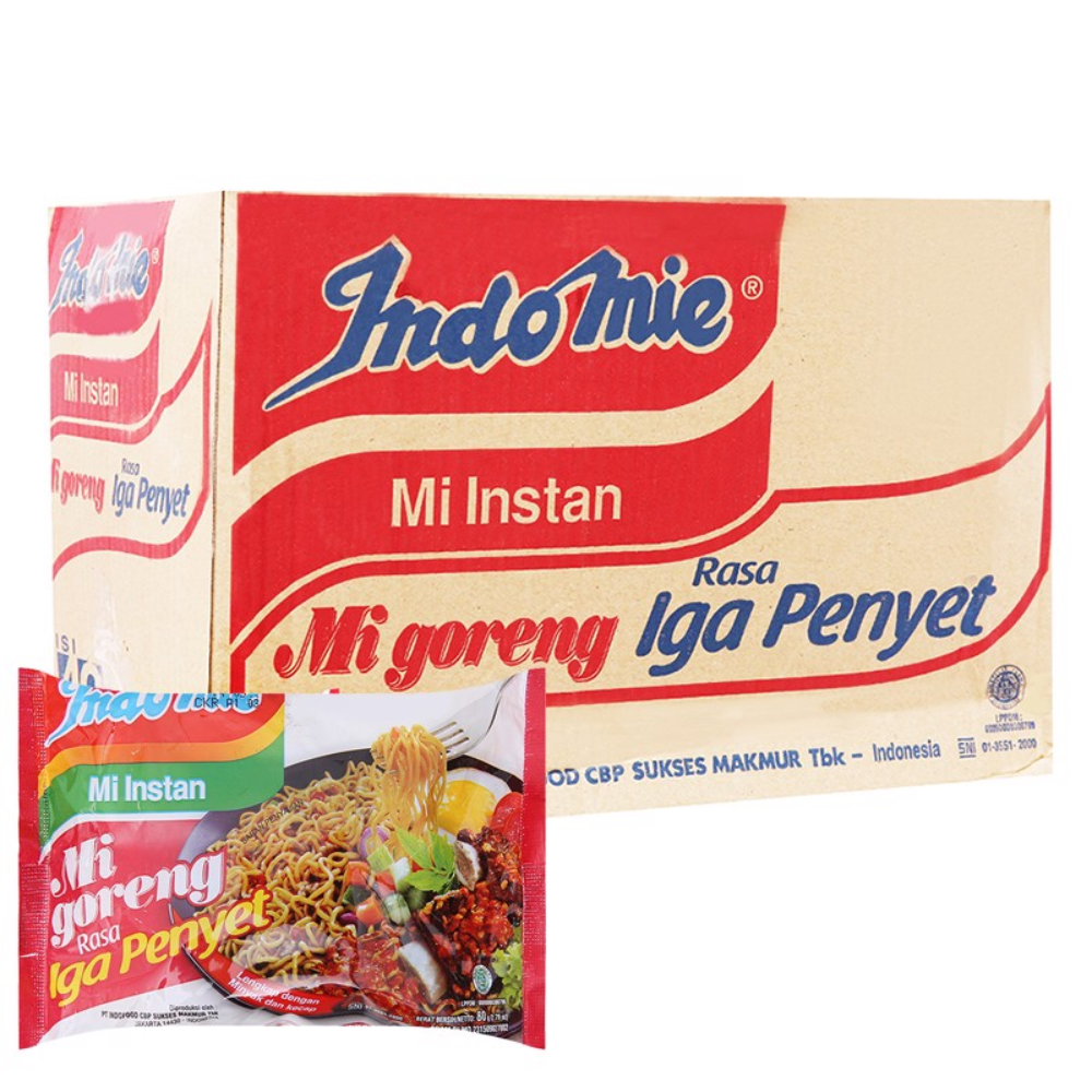 Mì Goreng Rasa Iga Penyet Vị Sườn Indomie (80G X 40 Gói/Thùng)