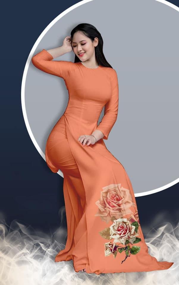 ÁO DÀI TRUYỀN THỐNG IN HỒNG NỮ HOÀNG CAO CẤP - KHÔNG KÈM QUẦN