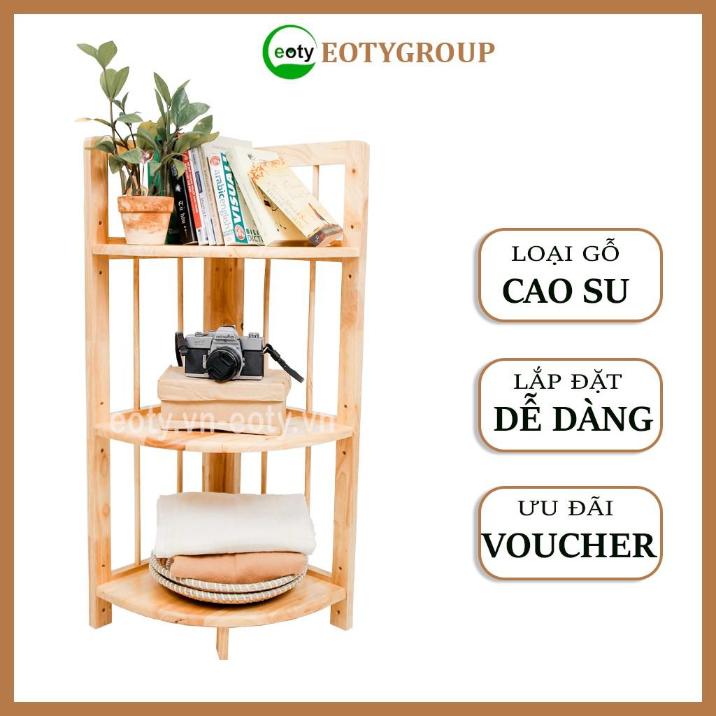 Kệ góc 3 tầng / Kệ để đồ góc tường gỗ cao su đa năng