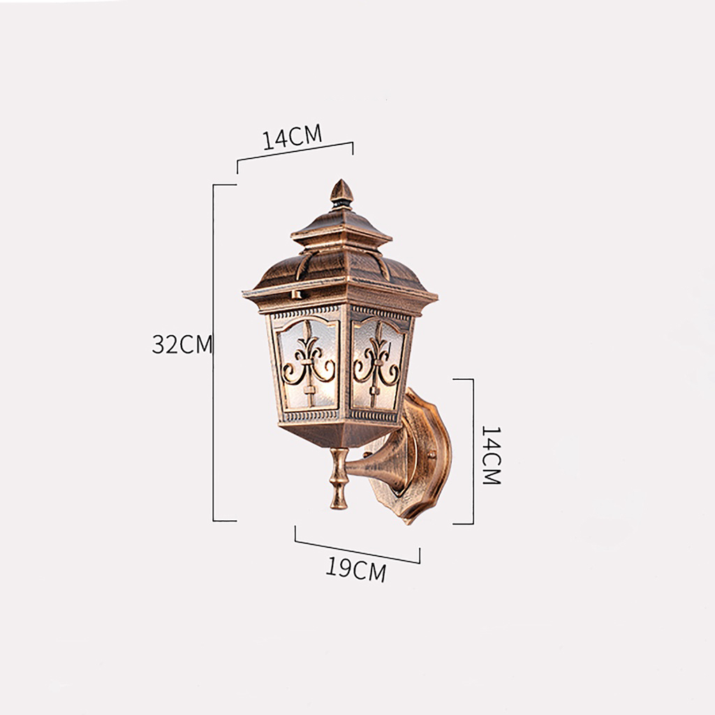 Đèn Gắn Tường Ngoài Trời Chống Nước Sân Vườn Biệt Thự Hợp Kim Mạ Đồng Châu Âu