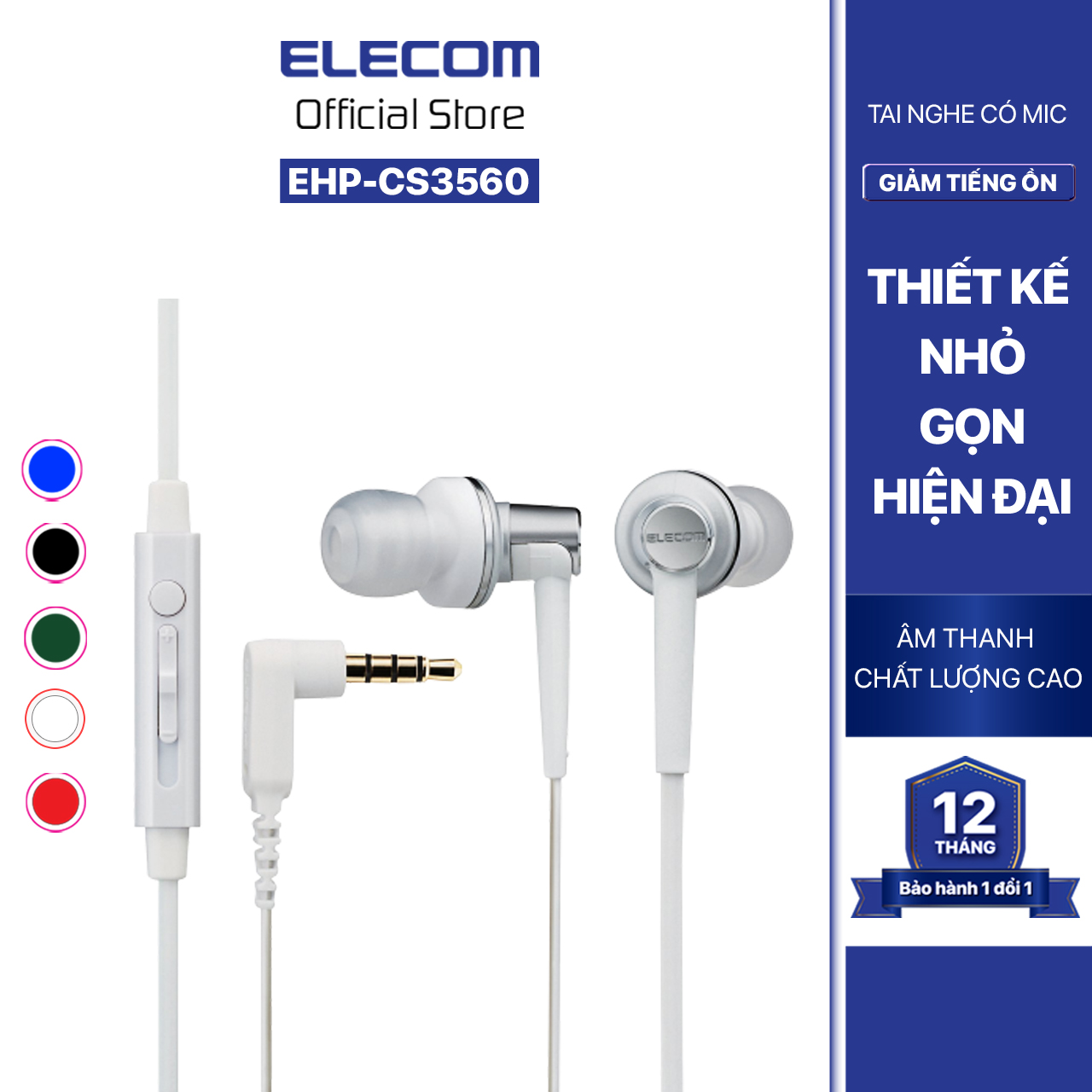 Tai nghe có mic ELECOM EHP-CS3560 - Hàng chính hãng