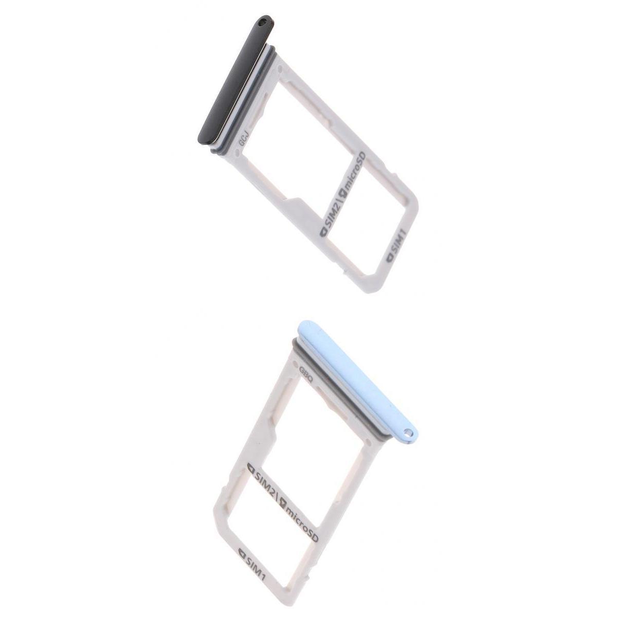 2Piece SIM Card+Micro SD Card Holder for  S8 S8Plus Black+Blue