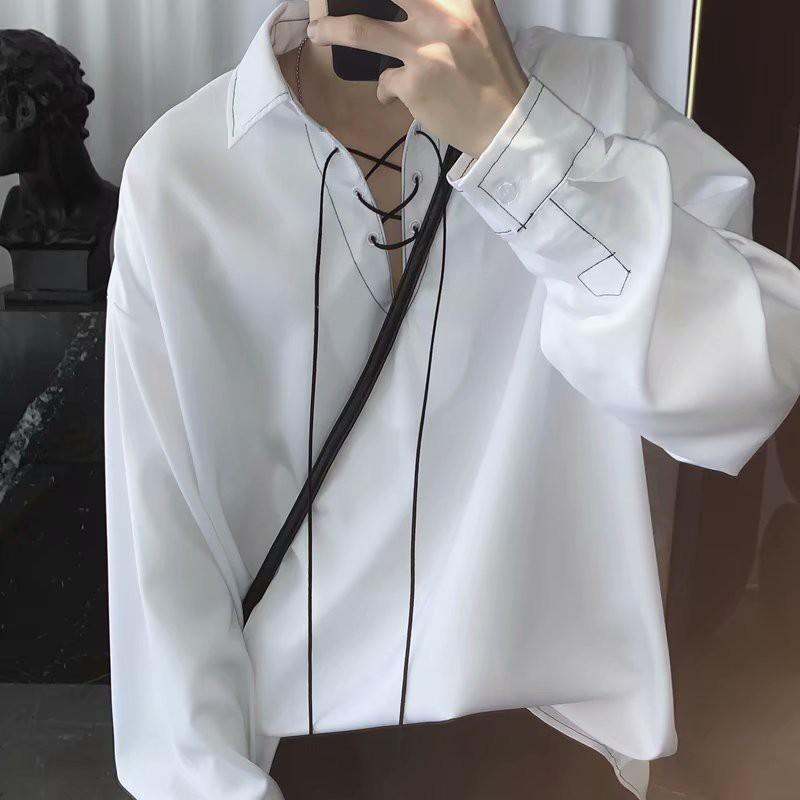 Áo Sơ Mi Nam Dài Tay Cổ Đứng Thời Trang