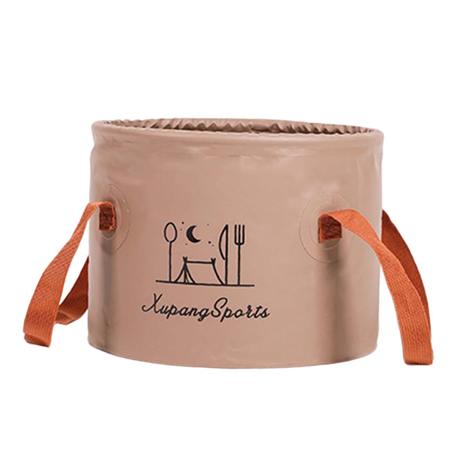Collapsible Bucket Water Container Waterproof Portable Lightweight with Handle Fishing Bucket Foldable Wash Basin for Hiking Fishing Camping