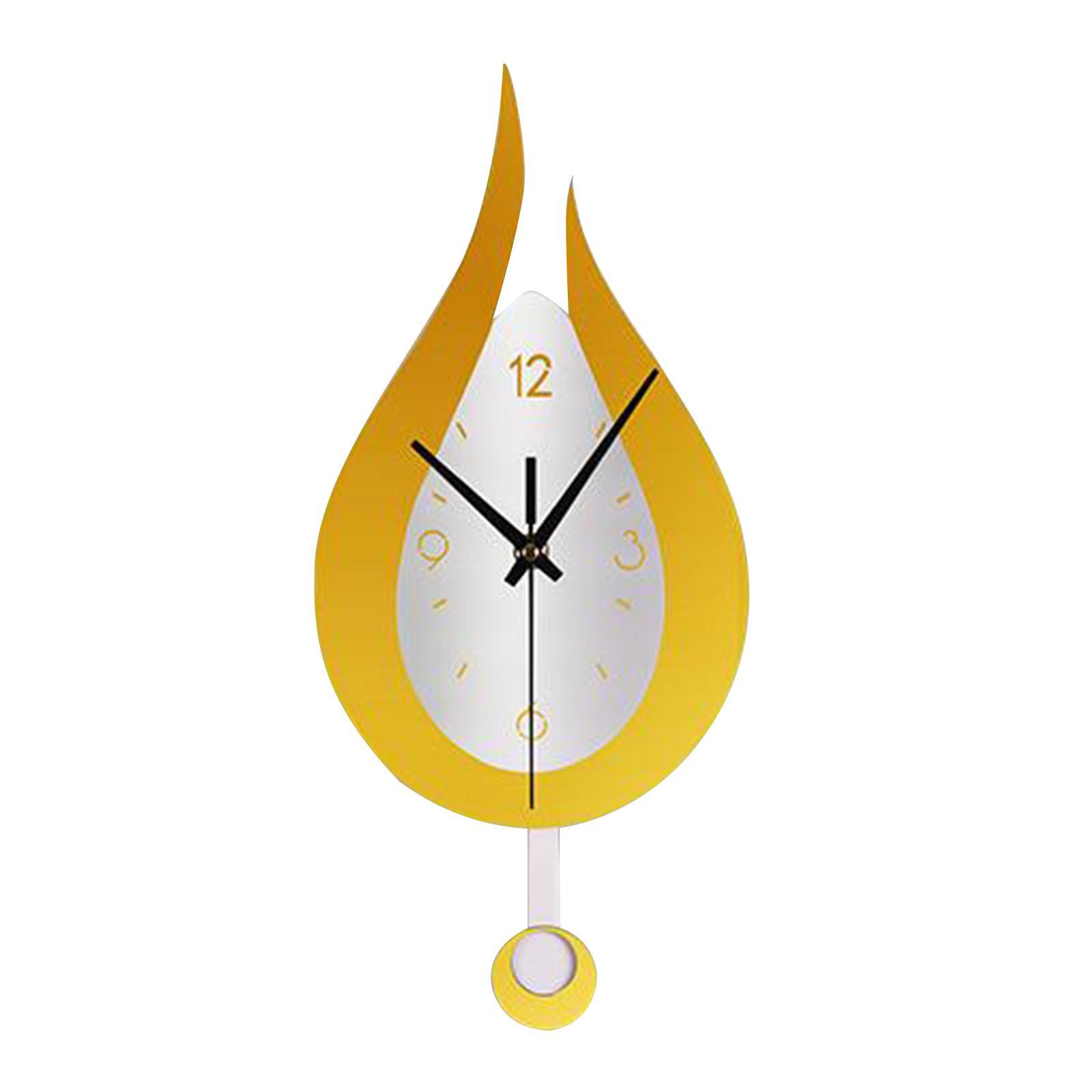 Set of 2 Modern Pendulum Kitchen Wall Clocks Battery Operated Decorative Clock