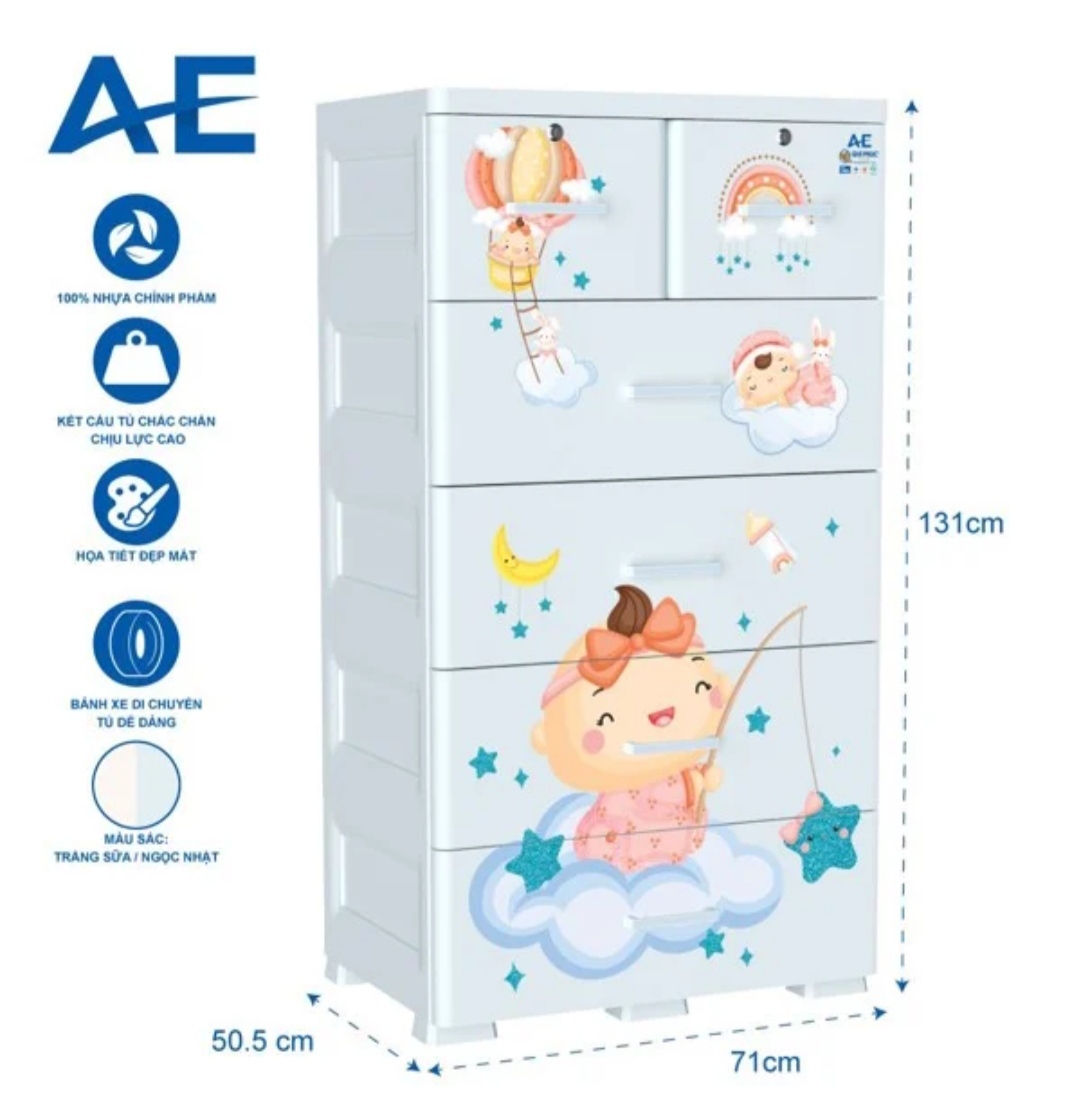 Tủ nhựa AE bayby 5 tầng