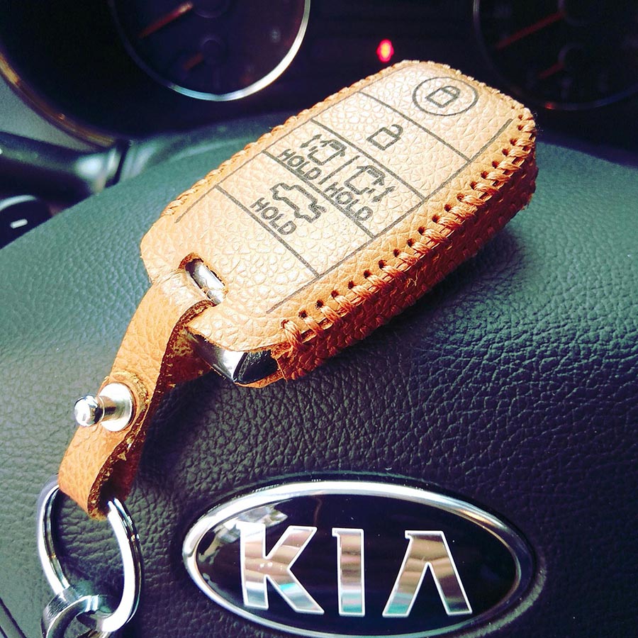 Bao da 5 nút dùng cho chìa smartkey xe hơi Kia Sedona