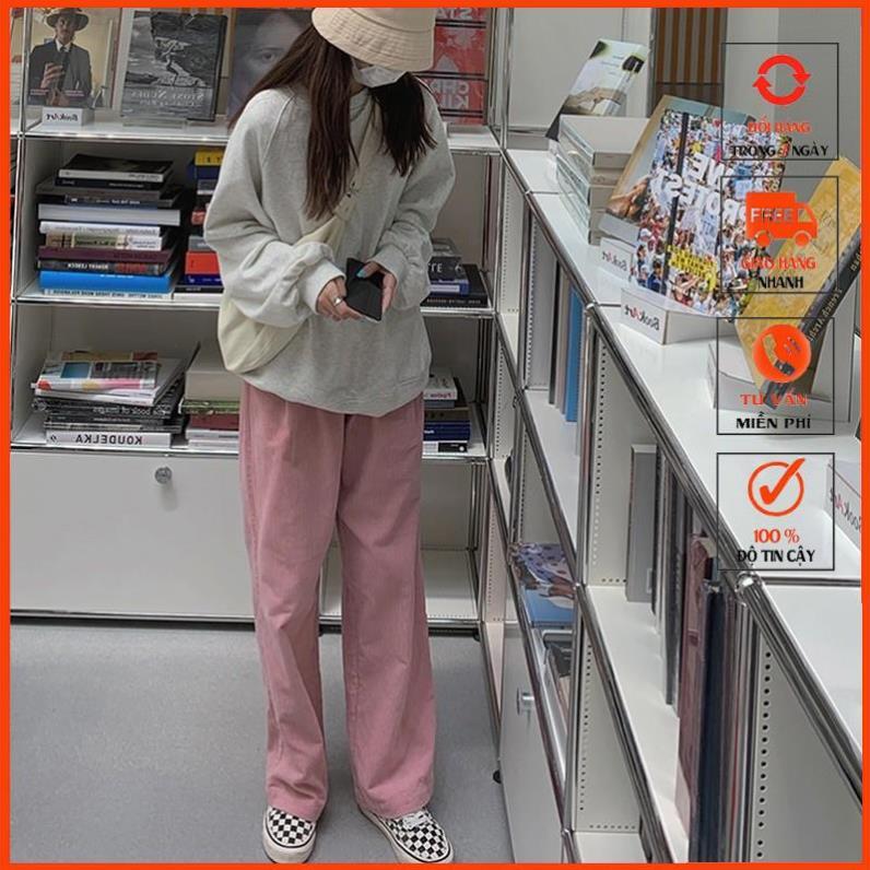 Quần Nhung Ống Rộng Culottes Ulzzang Cạp chun nữ