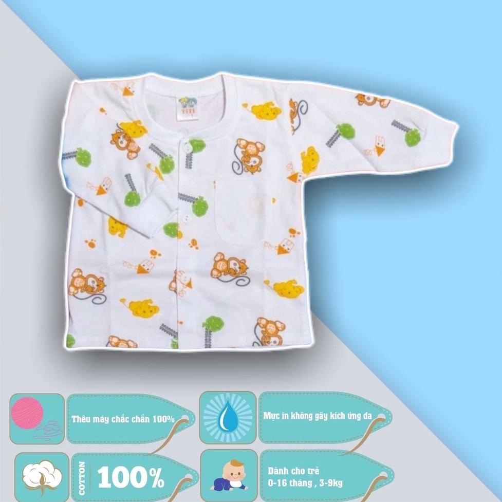 Set áo quần trẻ em sơ sinh  họa tiết voi và khỉ - trắng - dành cho trẻ 3 - 9kg - cotton 100%