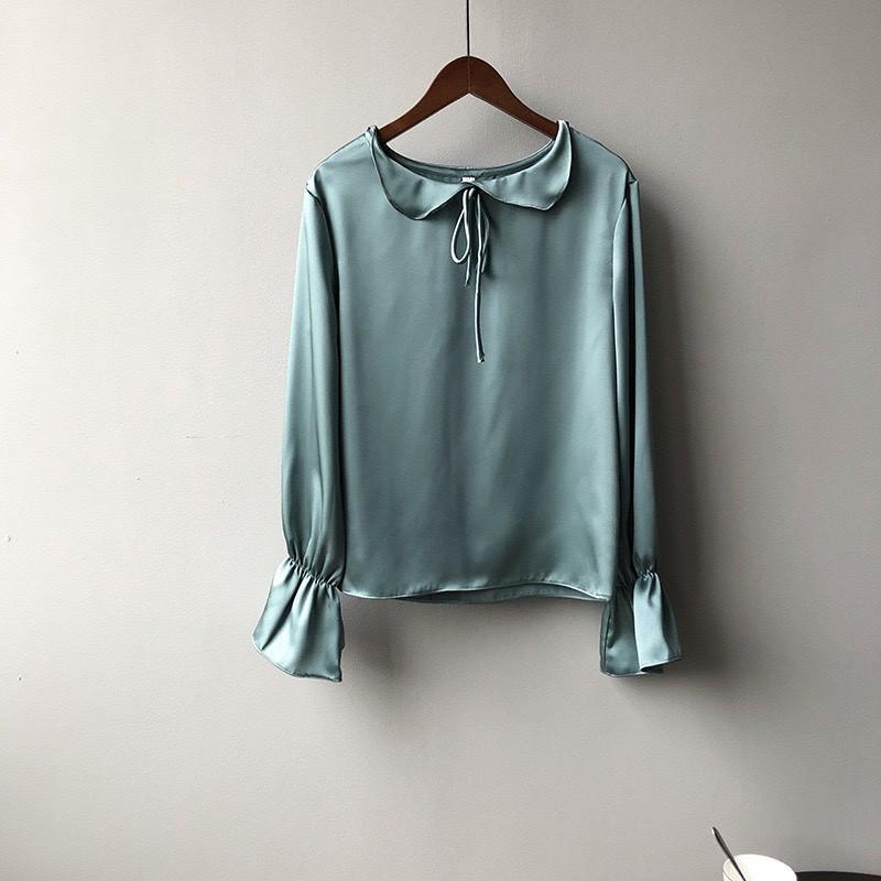 ÁO SƠ MI CỔ LÁ SEN TAY BO CÁCH ĐIỆU