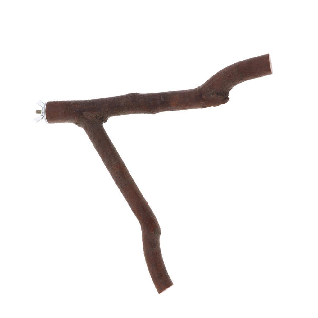 2-pcs Parrot Wood Hanging Stand Toy Parakeet Branch Perches Toy #1#3