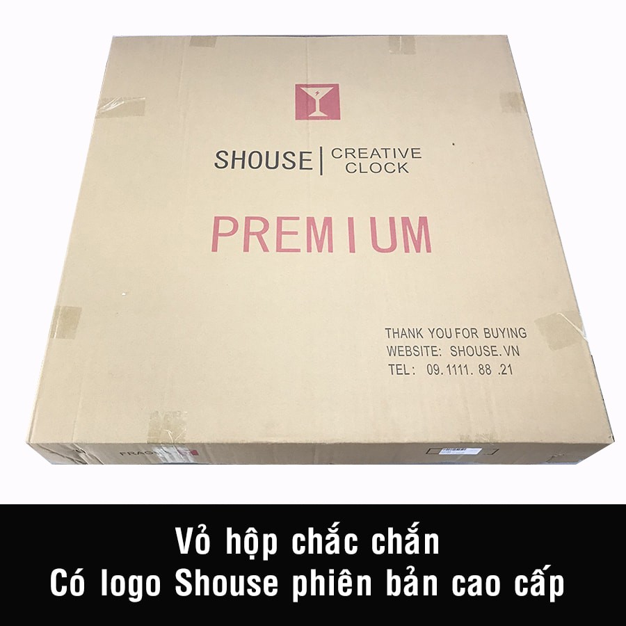 Đồng Hồ Treo Tường Trang Trí Đẹp Shouse DH11 quart độc lạ 3d cỡ lớn nghệ thuật phù hợp cho phòng khách, phòng ngủ 