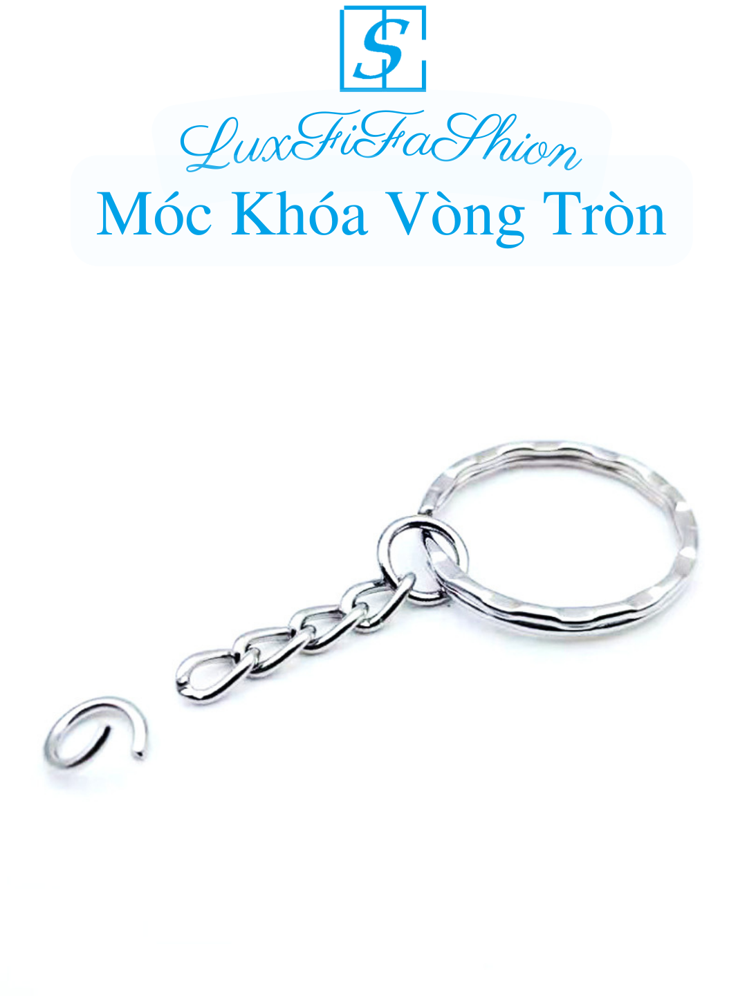 Móc Khóa Càng Cua Màu Bạc, Móc Chuôi Tròn