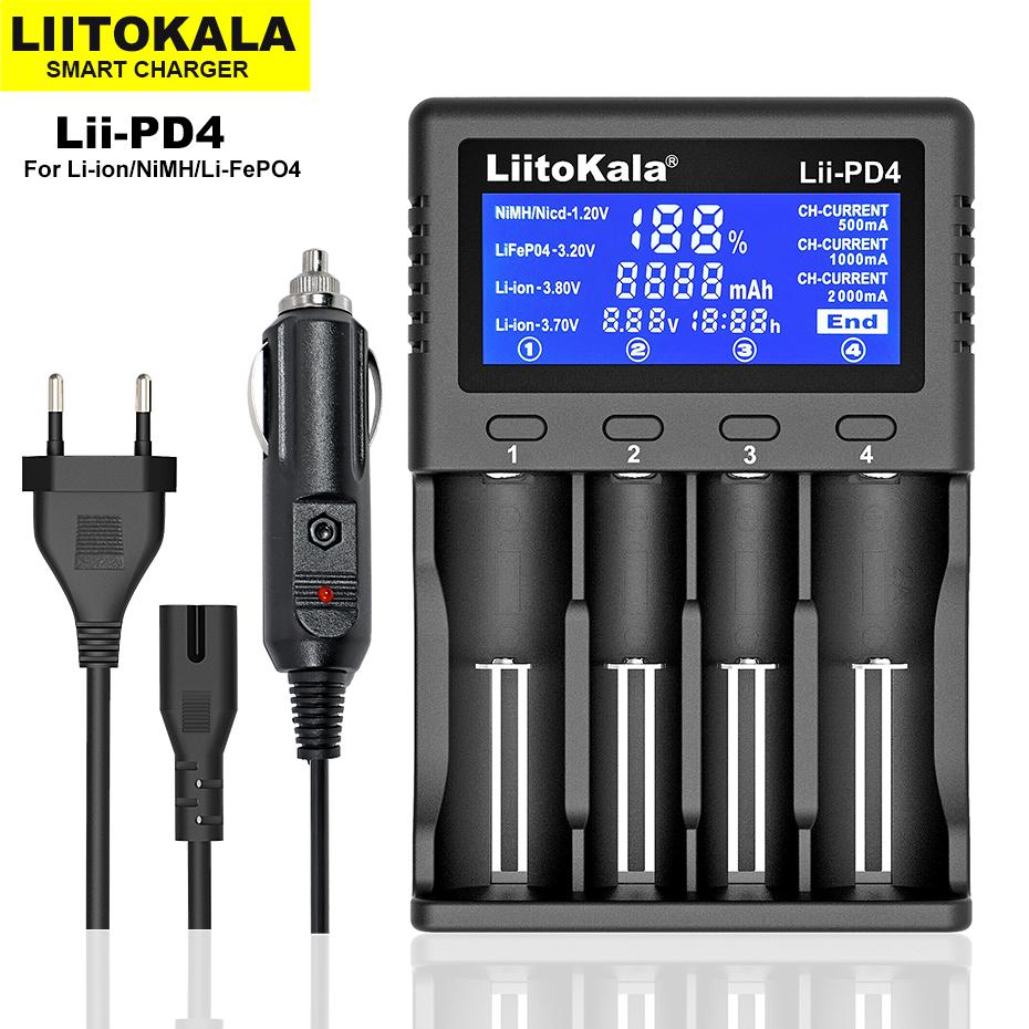 Liitokala Lii-PD4 LCD 3.7V/1.2V/3.2V/3.8V NiMH 18650 16340 18350 18500 21700 20700 26650 Sạc Pin Lithium Sạc Màu Sắc: Lii-PD4 Trọn Bộ