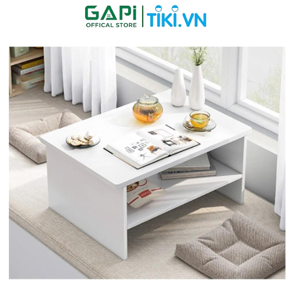 Bàn trà ngồi bệt phong cách Nhật Bản, bàn học đa năng có ngăn tiện lợi, gỗ MDF phủ melamine chống ẩm thương hiệu GAPI - GP147