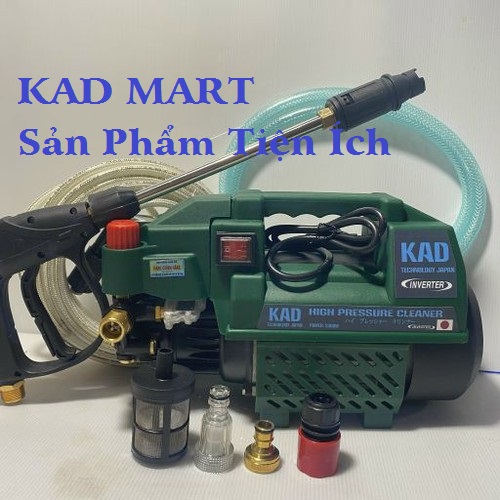 Máy rửa xe KAD JAPAN cục mạnh Máy xịt rửa áp lực cao dùng cho gia đình Dây đồng 100% Điều chỉnh áp lực phun xịt trên thân máy và trên vòi phun, Phù hợp cho mọi công việc.