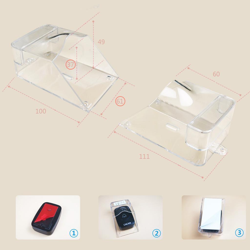 2x Plastic Doorbell Cover Waterproof Cover for Door Bell Button Protector