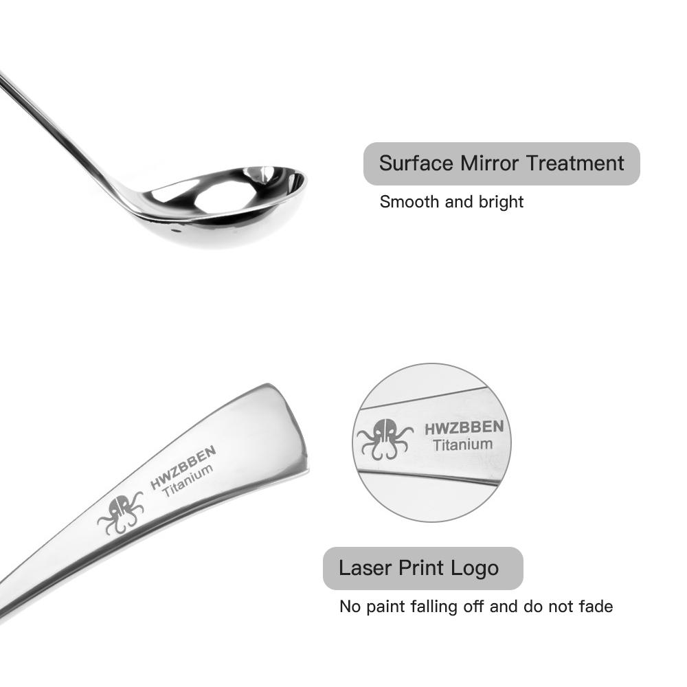 Pure Titanium Soup Spoon Household Long Handle Soup Spoon Round Soup Spoon Fashion Spoon