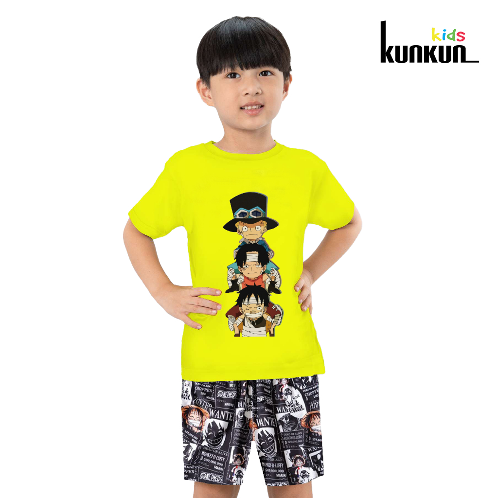 Áo bé trai cotton in 3D hình Bộ ba luffy Kunkun Kid x TH Fashion ACT0006