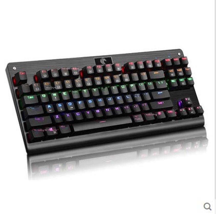 Khuyến mại E element Z-77 bàn phím cơ 87 phím trục xanh full-key no punch bàn phím chơi game bàn phím cơ có đèn nền nhiều màu sắc