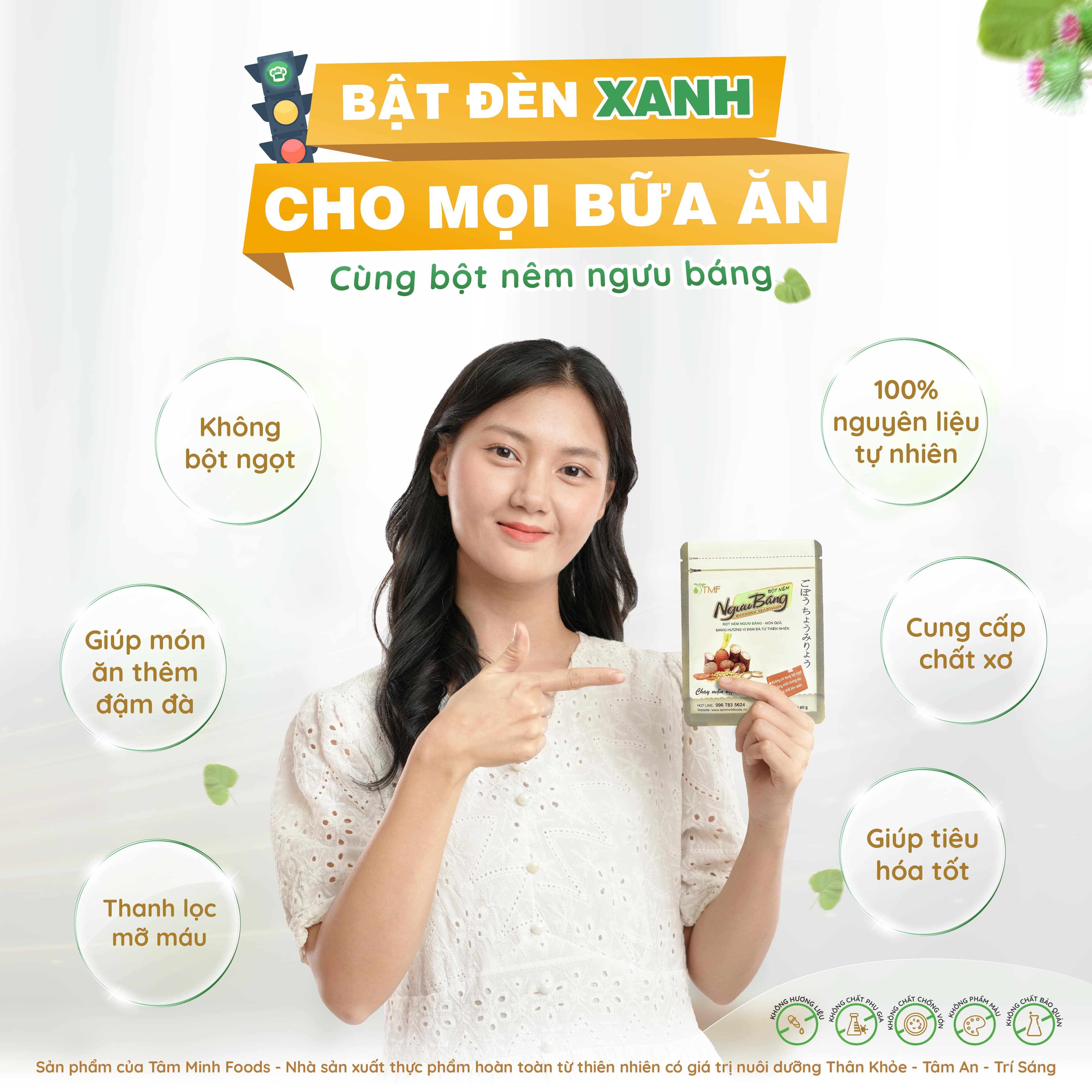 Gói dùng thử 3g bột nêm ngưu báng TÂM MINH FOODS cho bé ăn dặm thuần thực vật