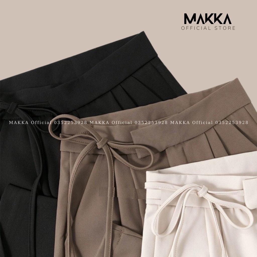 Quần Ống Rộng MAKKA cạp cao thắt dây cực xinh, quần tây công sở suông dài MAKKA