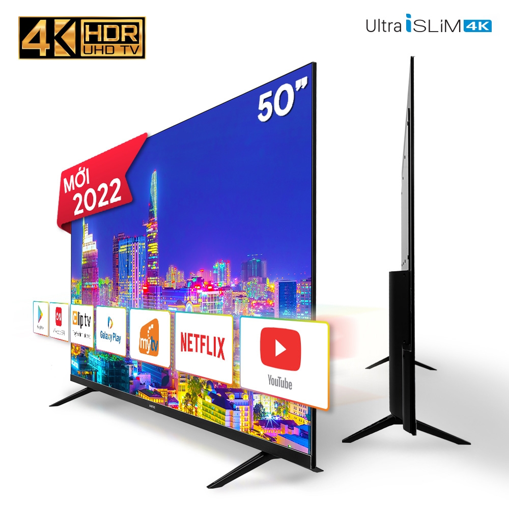 Smart Tivi 4K Asanzo Ultra iSLIM 50U72 50 inch - Hàng chính hãng