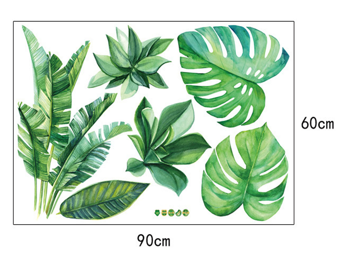 decal dán tường lá cây nhiệt đới sk9239