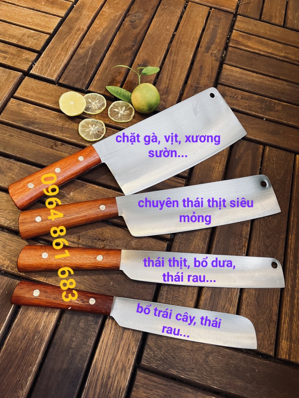 Dao chặt thịt gà không han rỉ dáng đẹp - sắc bén sạch sẽ