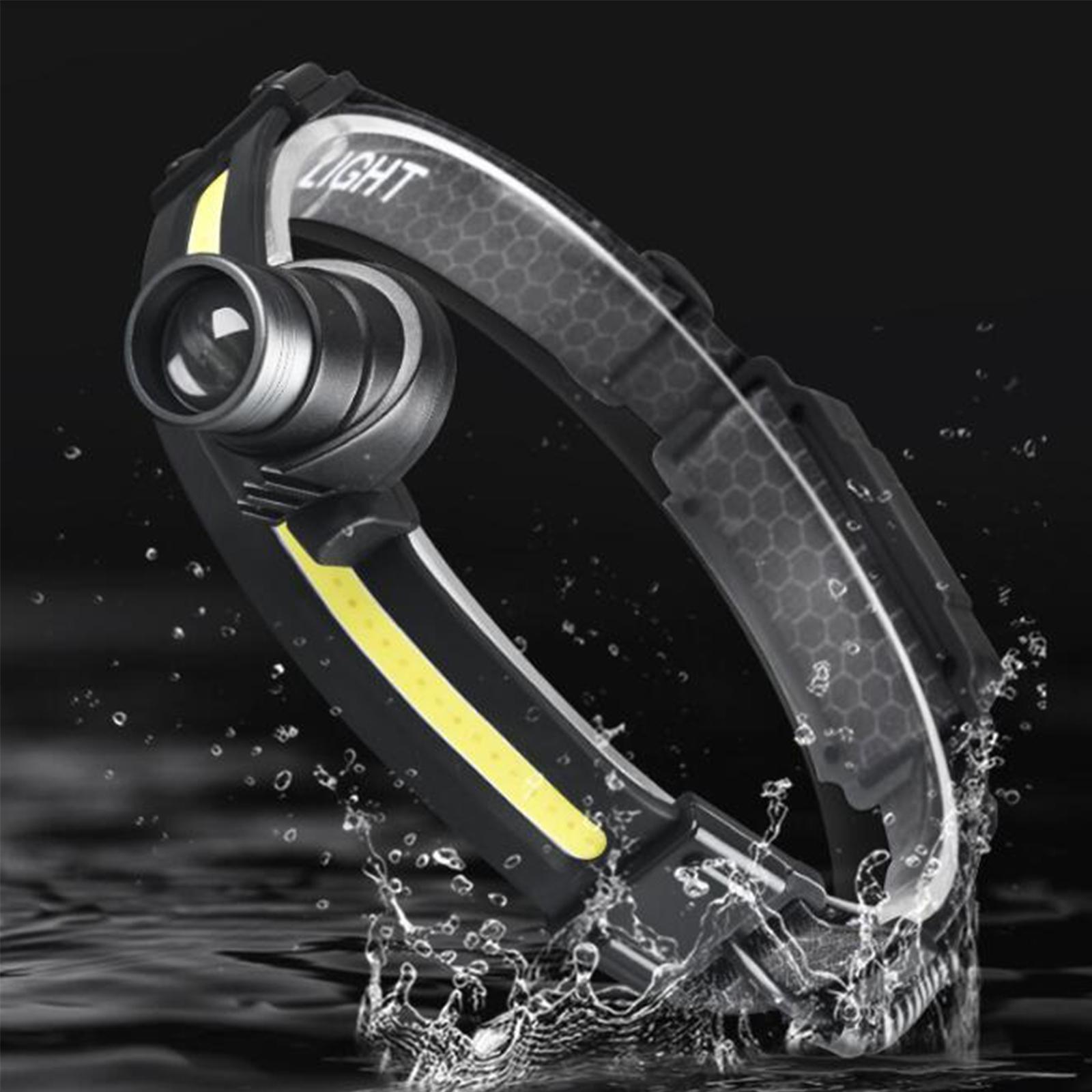 USB Rechargeable Sensor Headlight COB  Flashlight for Hiking Fishing